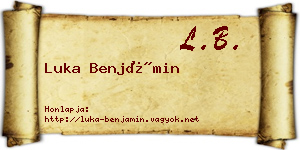 Luka Benjámin névjegykártya