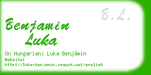 benjamin luka business card