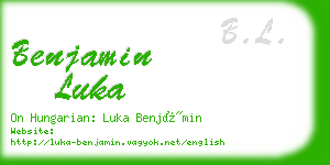 benjamin luka business card